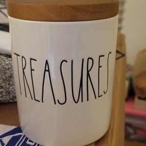 Rae Dunn White and Brown Treasures Canister